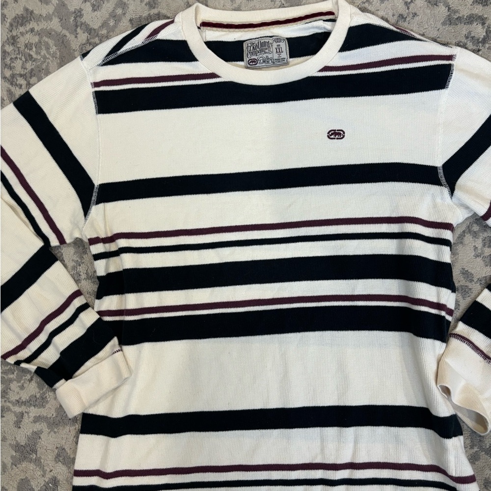 The Hundreds Black and Maroon Striped Shirt